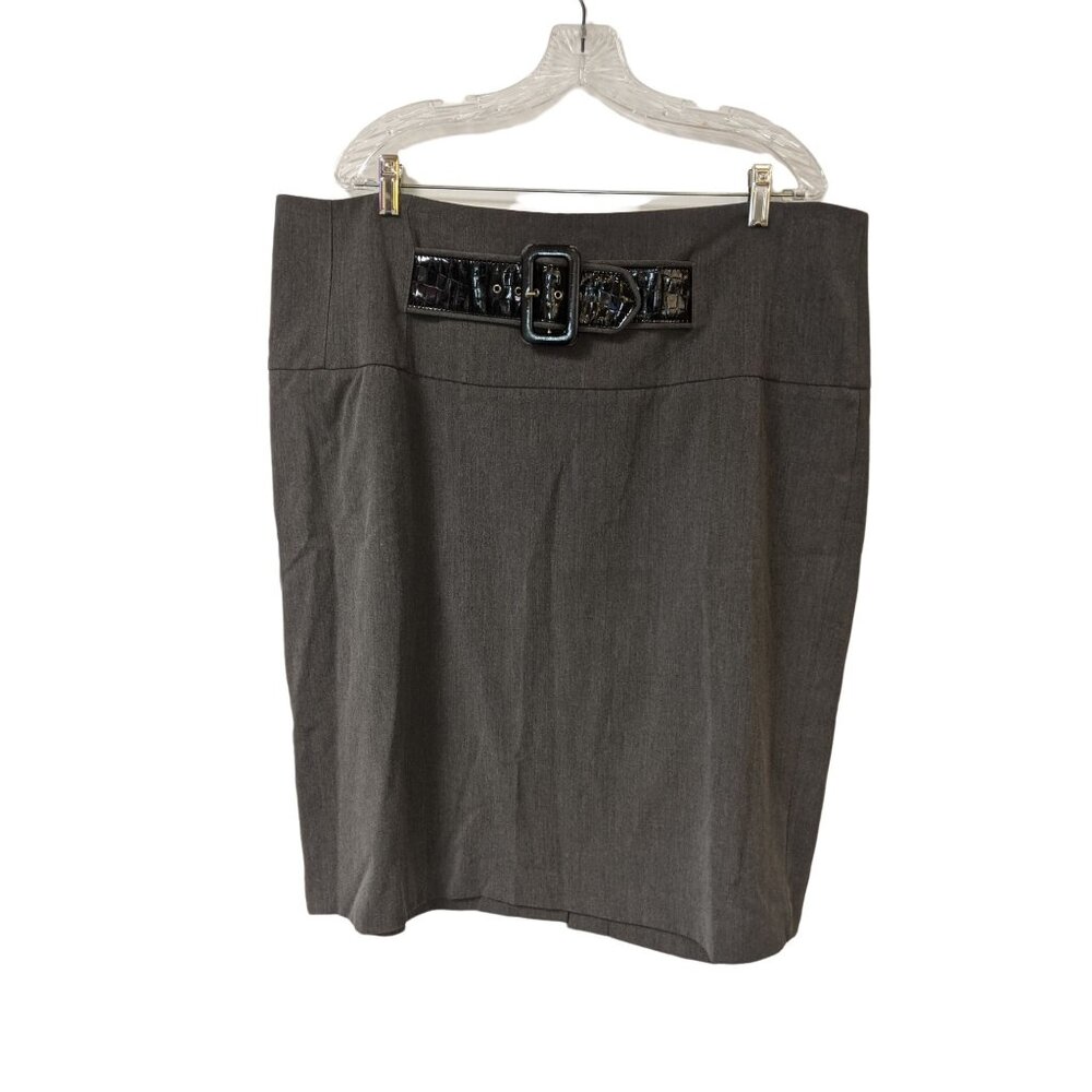 Lane Bryant Size 20 Pencil Skirt Gray with Faux Belt